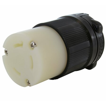 AC WORKS NEMA L7-30R 30A 277V 3-Prong Locking Female Connector with UL, C-UL Approval in Black ASL730R-BK